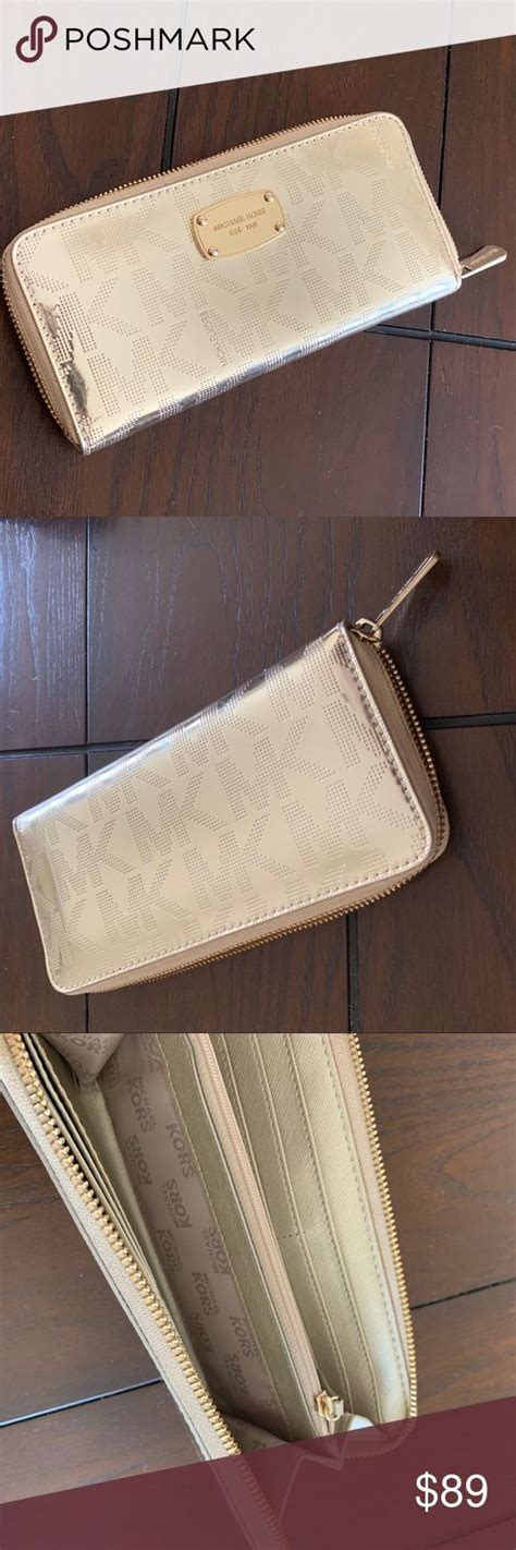 authentic michael kors gold foil wallet|mk wallets clearance.